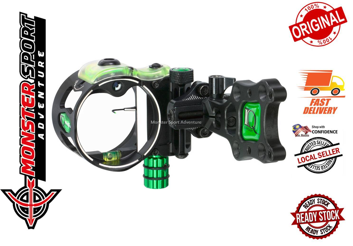 IQ Sights Archery IQ Pro One Retina Lock Sight 1 Pin (.019) Compound