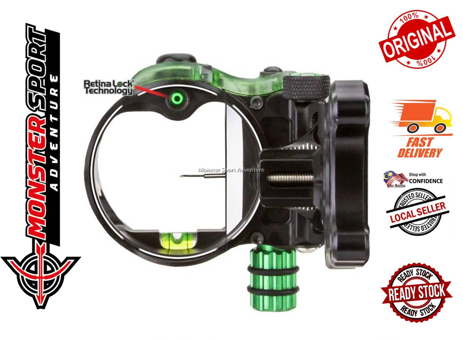 IQ Sights Archery IQ Pro One Retina Lock Sight 1 Pin (.019) Compound