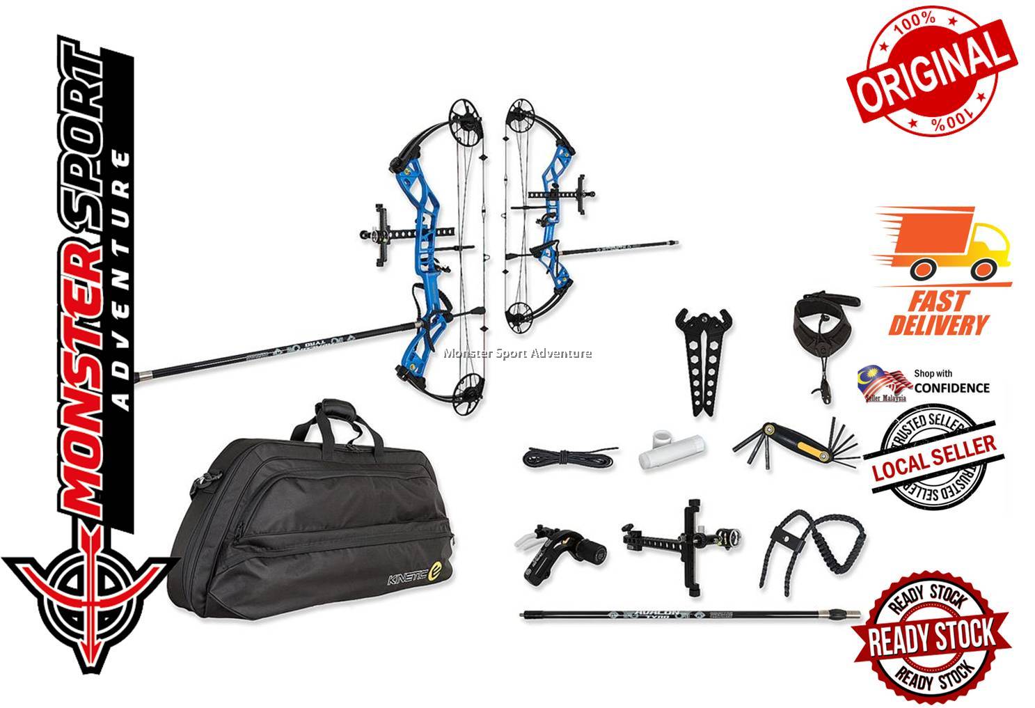 Archery Compound Bow Package Set MIRAGE ROTATING MOD 3055LBS