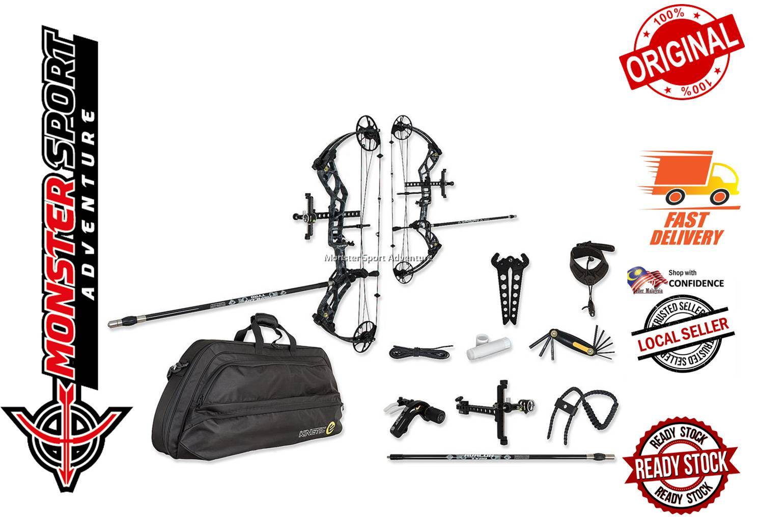 Archery Compound Bow Package Set MIRAGE ROTATING MOD 3055LBS