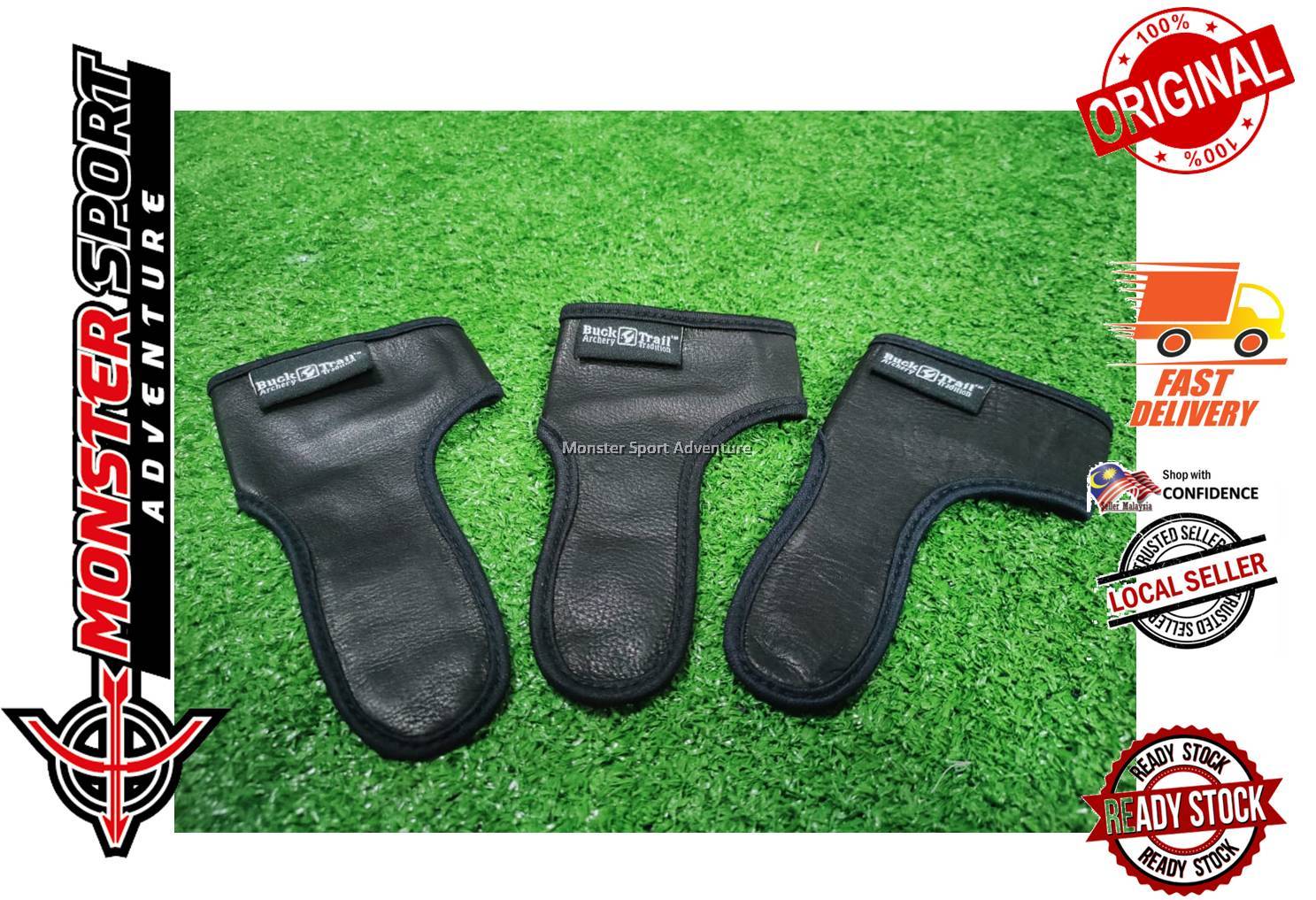 Buck Trail Archery Leather Thumb Guard With Leather Strap Protection