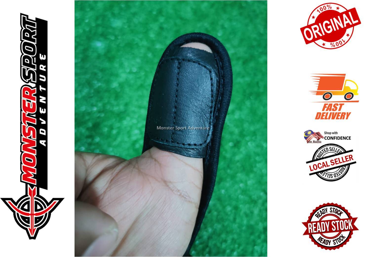 Buck Trail Archery Leather Thumb Guard With Leather Strap Protection