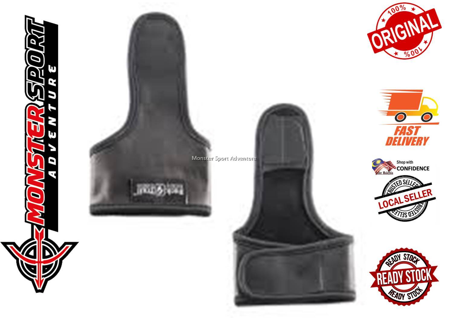 Buck Trail Archery Leather Thumb Guard With Leather Strap Protection