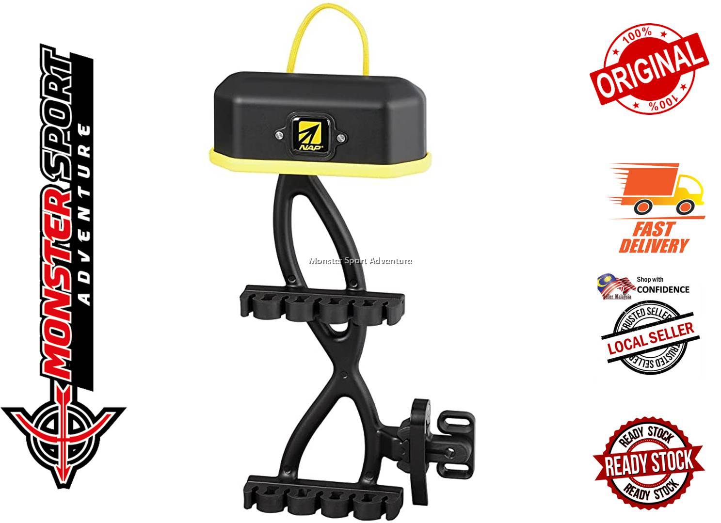 NAP Bow Quiver Apache Tribal Double Gripper Bow Mounted Quiver for 5 Arrows