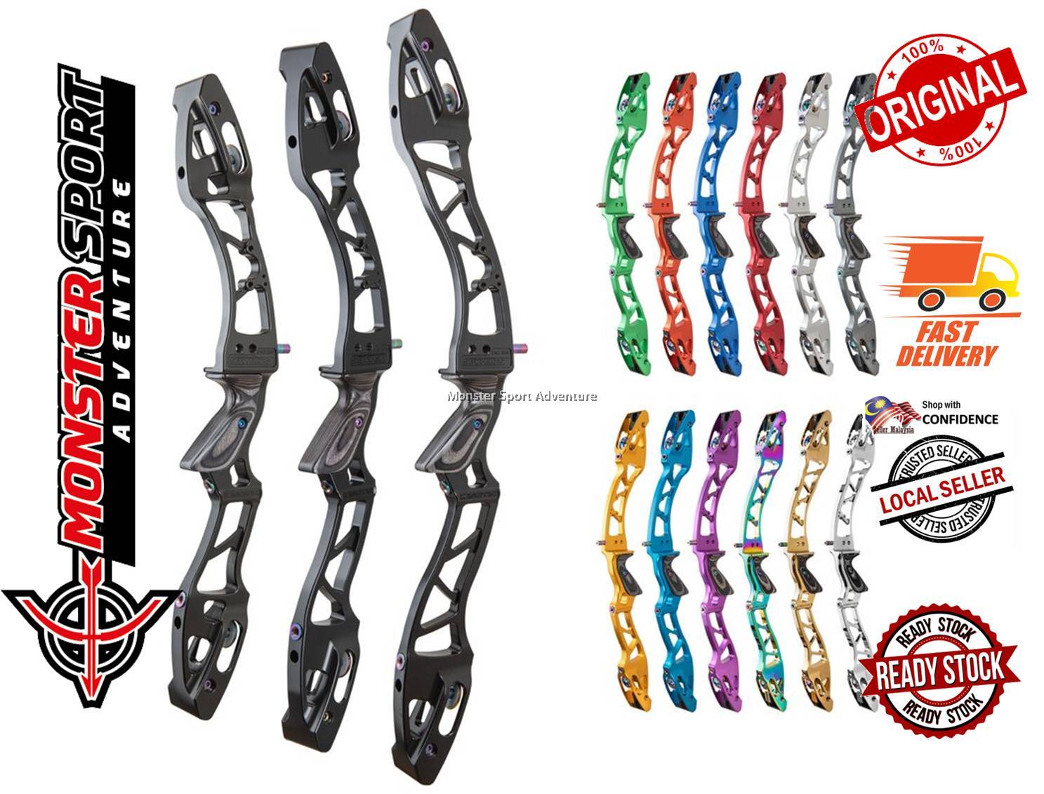 Archery Sovren Riser 23"27" ILF CNC 6061 Wooden Grip