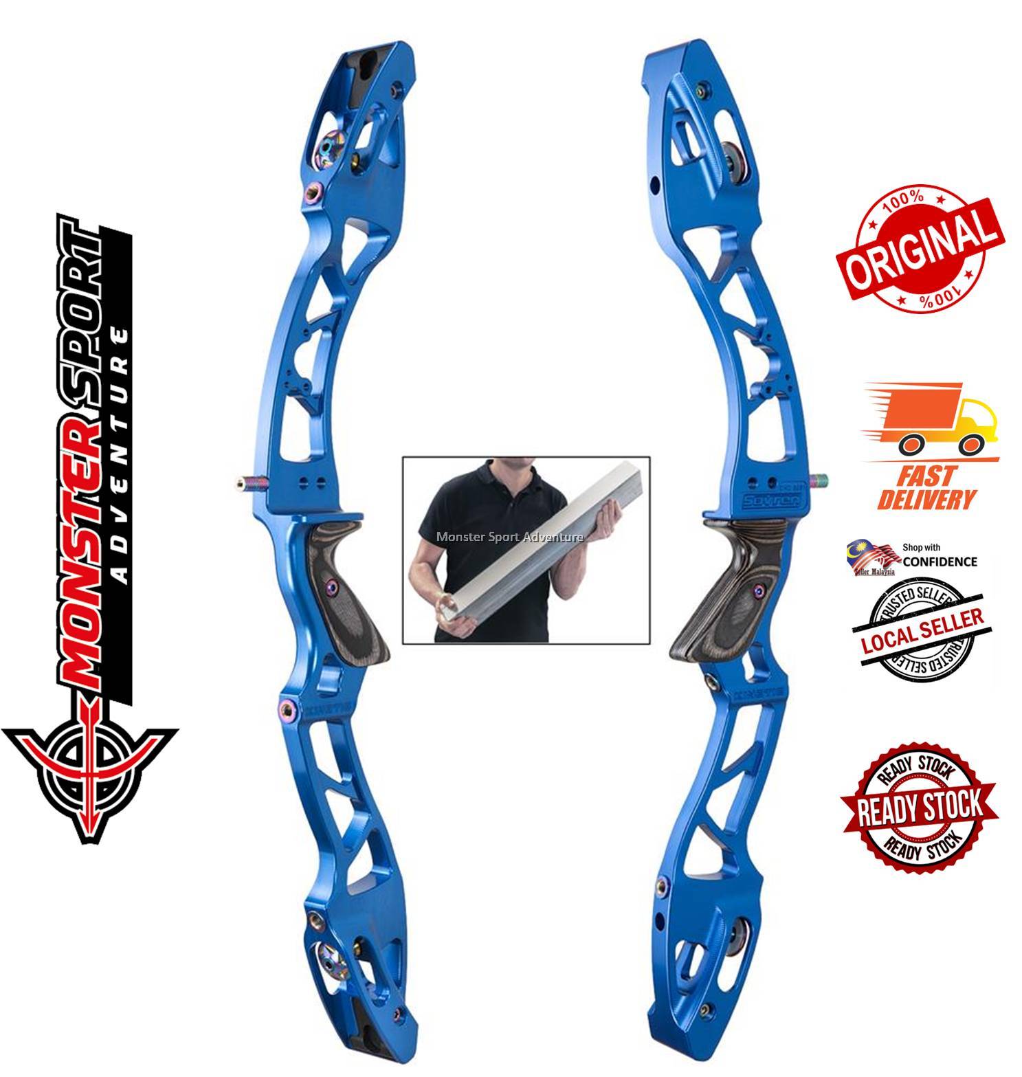 Archery Sovren Riser 23"27" ILF CNC 6061 Wooden Grip