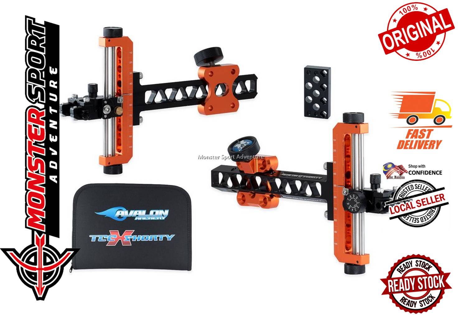 Avalon Archery Compound Bow Target Sights Shorty Tec X with Soft Case
