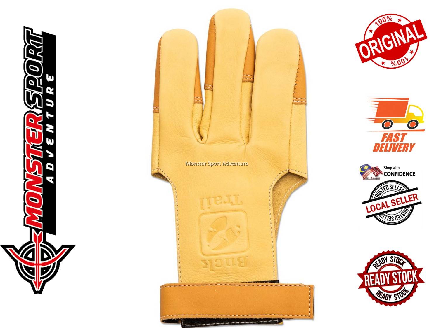 Buck Trail Archery 3 Fingers Shooting Gloves Origin Full Palm Leather