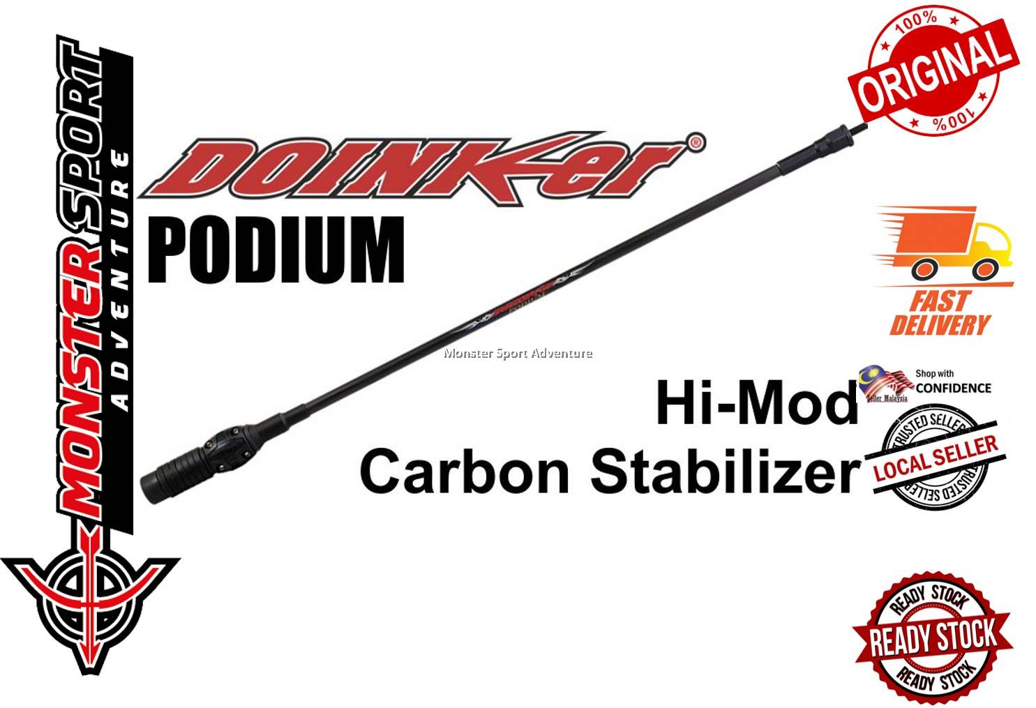 Doinker Archery Long Rod Target Stabilizers Mono Carbon Podium HiMod