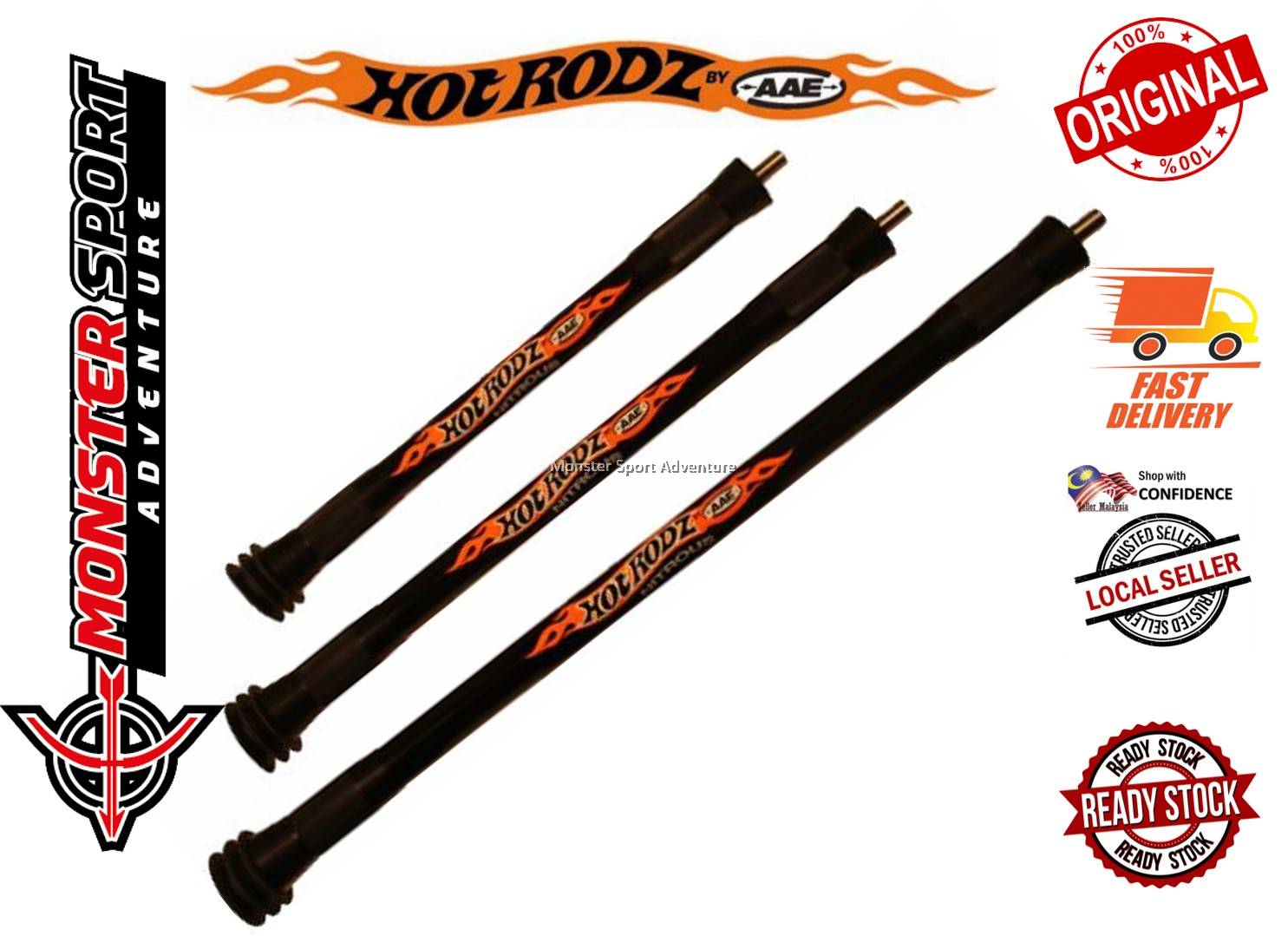AAE Arizona Archery Hot Rodz Carbon Nitrous Short Rod
