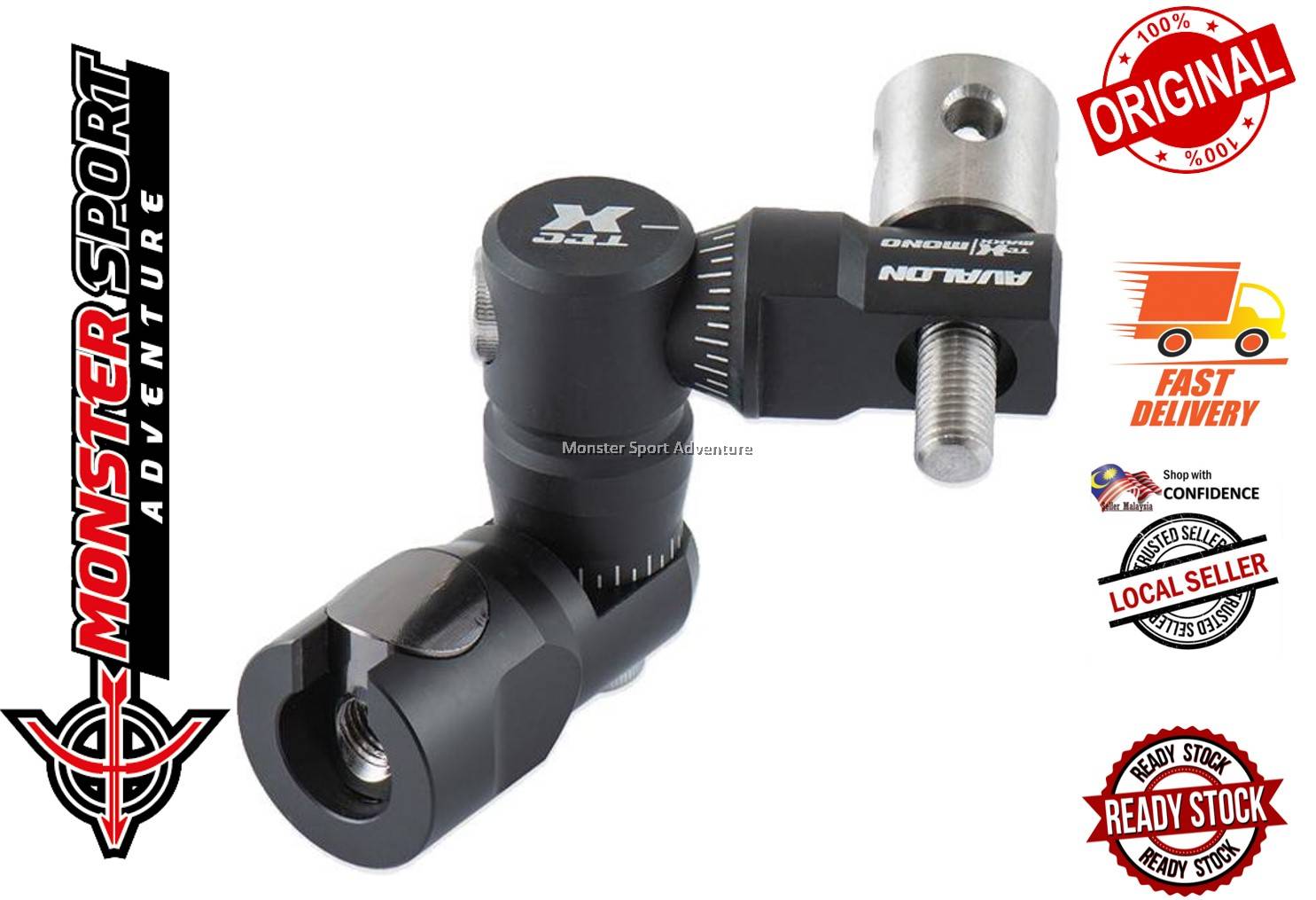 Avalon Archery Tec X Maxx Single Vbar Mono Adjustable Stabilizer Side Mount