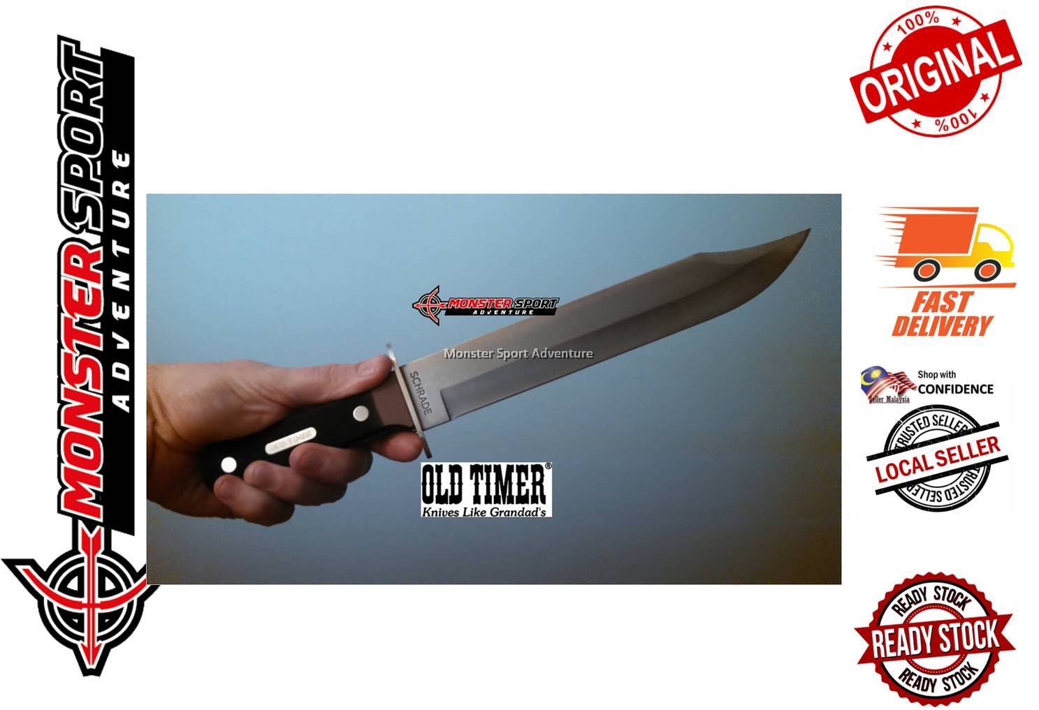 Schrade Old Timer Bowie Fixed Blade Knife SCHP1105594