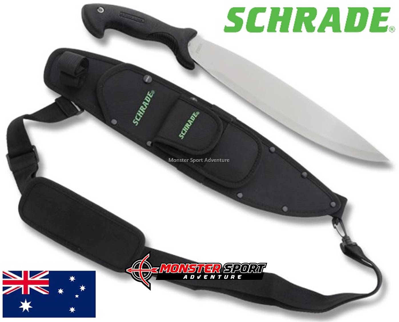 Schrade Bolo Machete w/Sheath, Fire Starter & Sharpening Stone SCHBOLO