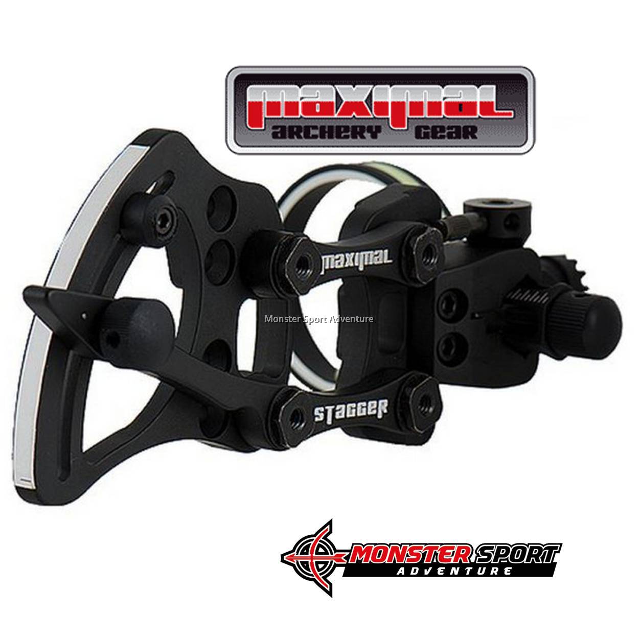 Maximal Archery Stagger Pivot Sight with .019 Fibre Optic