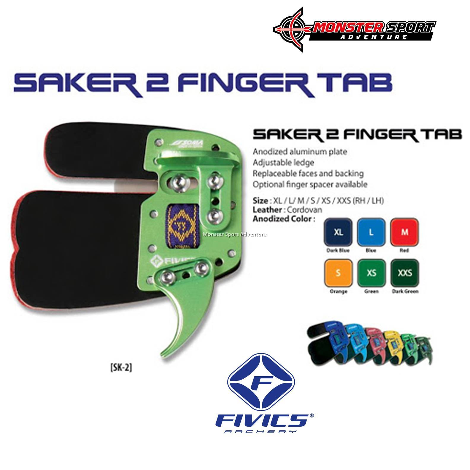 Fivics Archery Finger Tab Saker 2 Cordovan Finger Protection