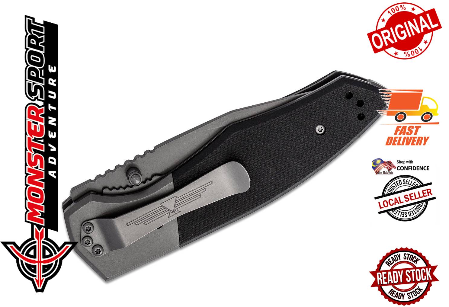 KA-BAR Jarosz 3086 Beartooth Folding Knife Gray Clip Point Blade