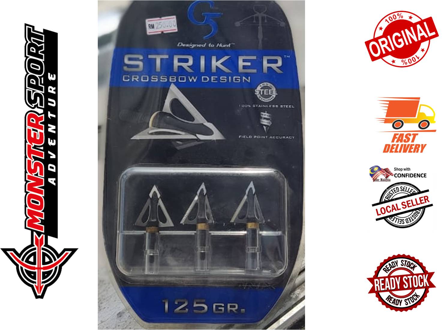 G5 Outdoors Archery Montec STRIKER Broadhead 3 PK