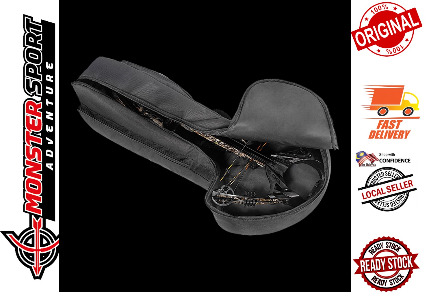 EK Poelang Archery Crossbow Case Compound Bow Soft Universal for Axle to Axle under 21" and 30"Black