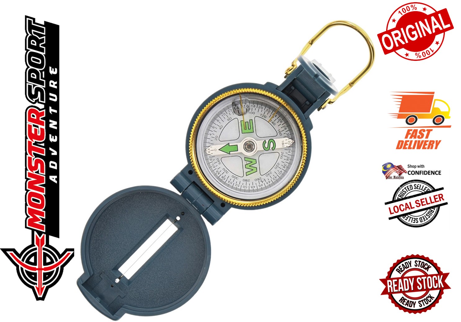 Ultimate Survival Technologies UST Lensatic Compass with Glow-in-the-Dark Directional
