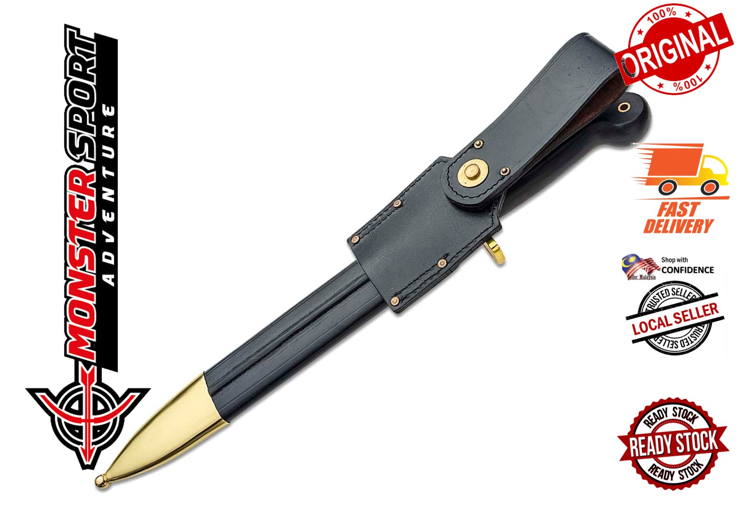 Cold Steel 88GRB 1849 Rifleman's Knife Fixed 12" Blade, Rosewood Handle, Leather Scabbard