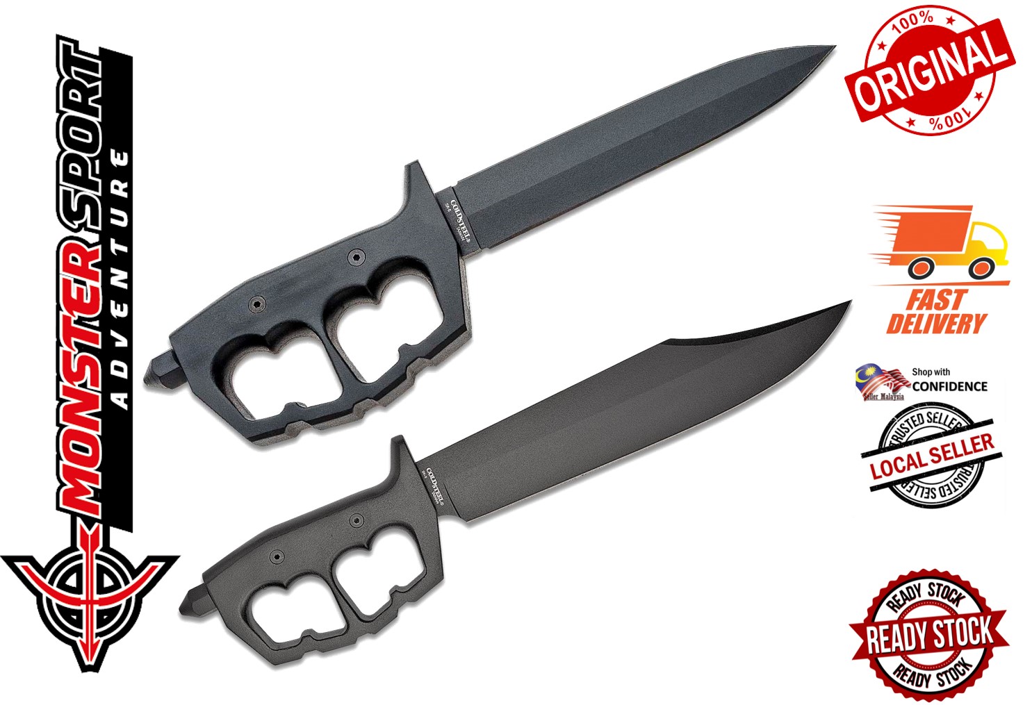 Cold Steel 80NT Chaos Fixed Blade Knife SK-5 Blade, Aluminum Handles, Secure-Ex Sheath