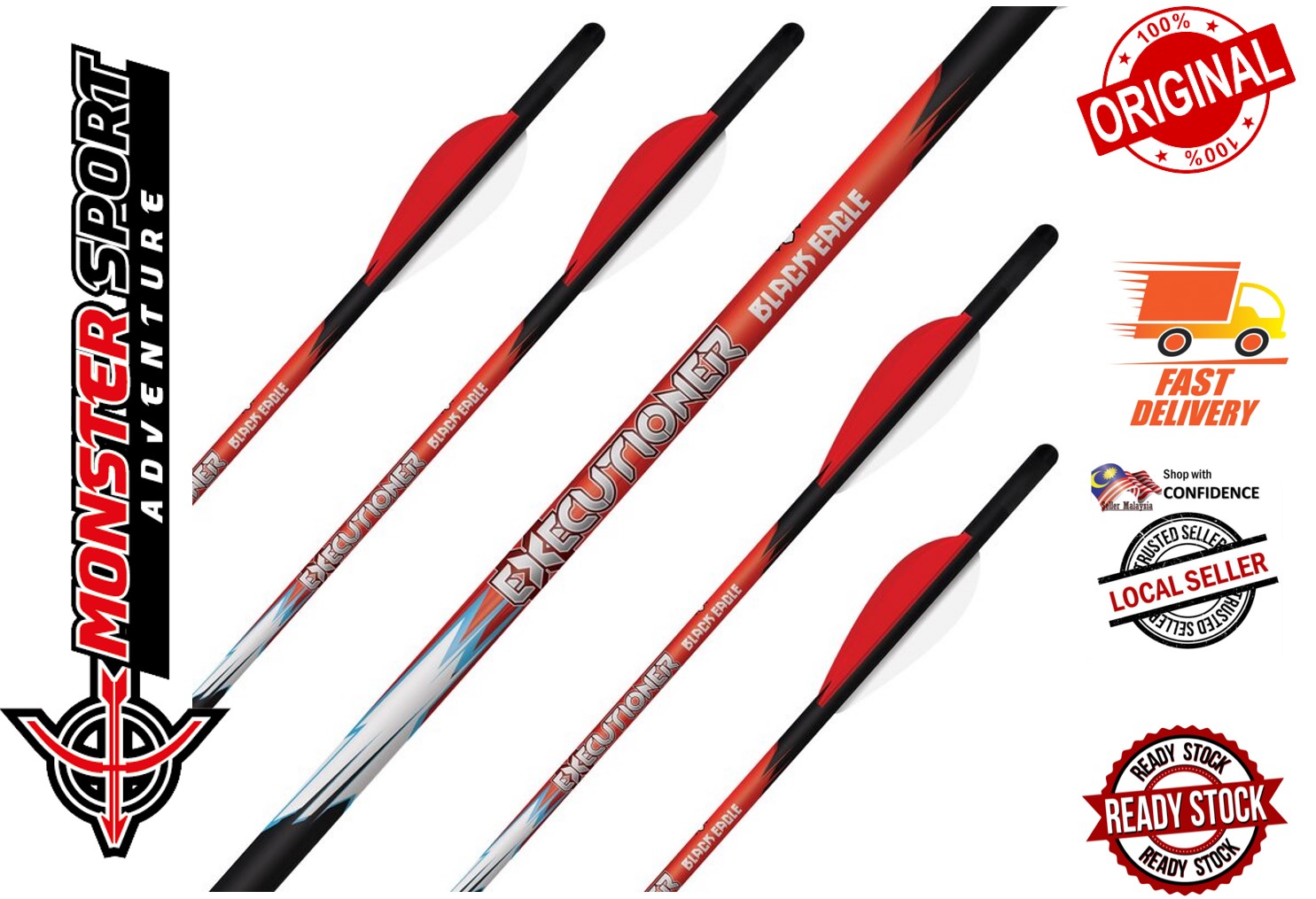 Black Eagle Archery Executioner Carbon Bolt Crossbow Arrows 3'' Vanes