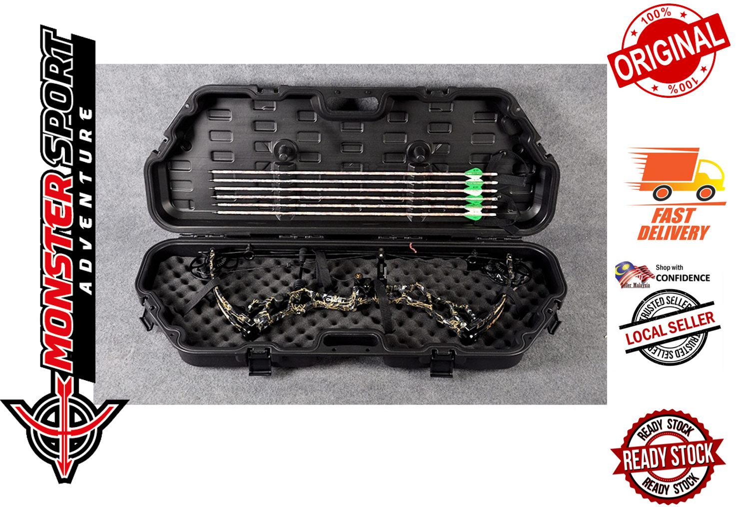 Topoint Archery Compound Bow Hard Storage Case Arrow Case Padded Lockable Airline Approved TP83