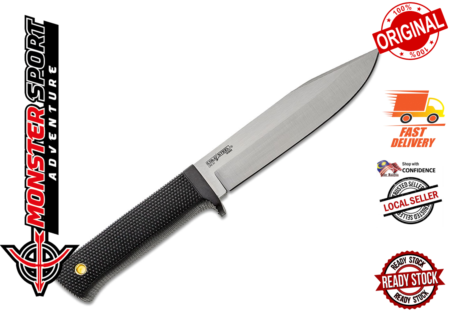 Cold Steel 38CKE SRK Survival Rescue Knife Fixed 6" CPM-3V Satin Blade Secure-Ex Sheath