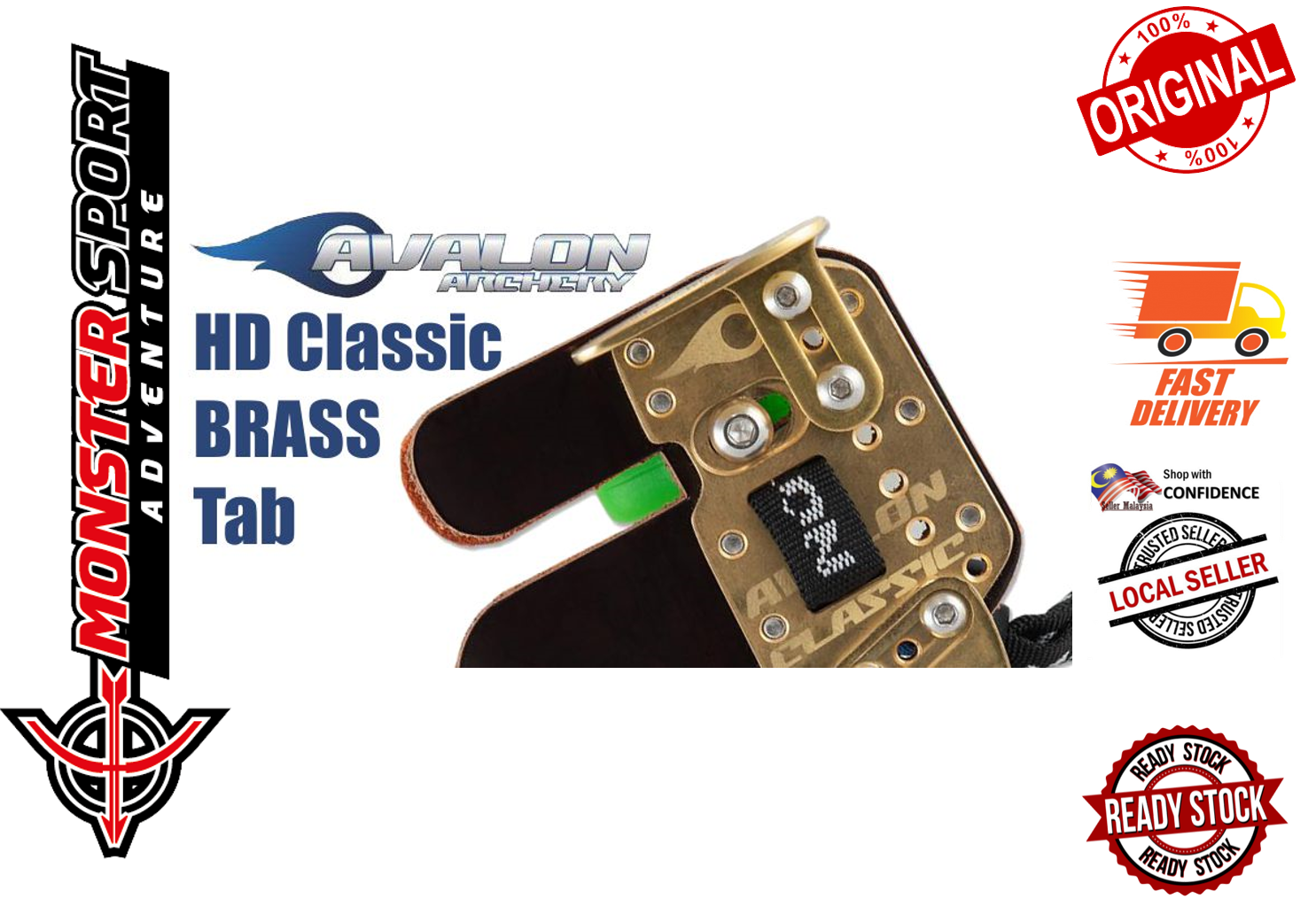 Avalon Archery HD Classic BRASS Finger Tab Protection Recurve Bow Prime Leather