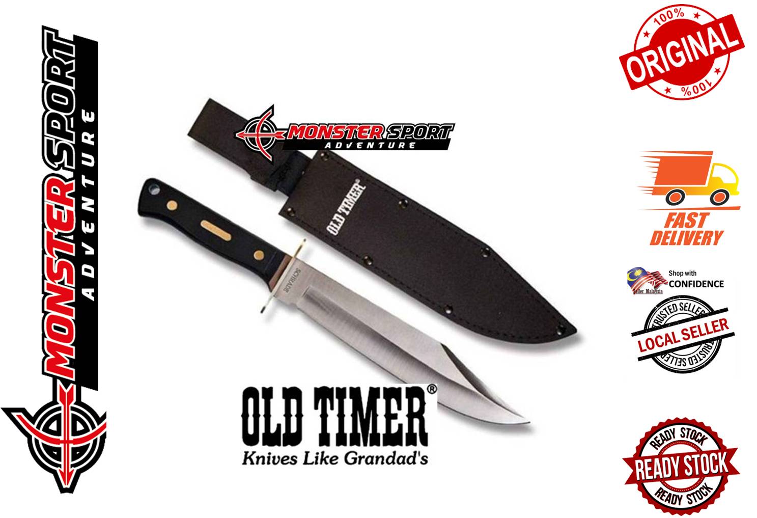 Schrade Old Timer Bowie Fixed Blade Knife SCHP1105594