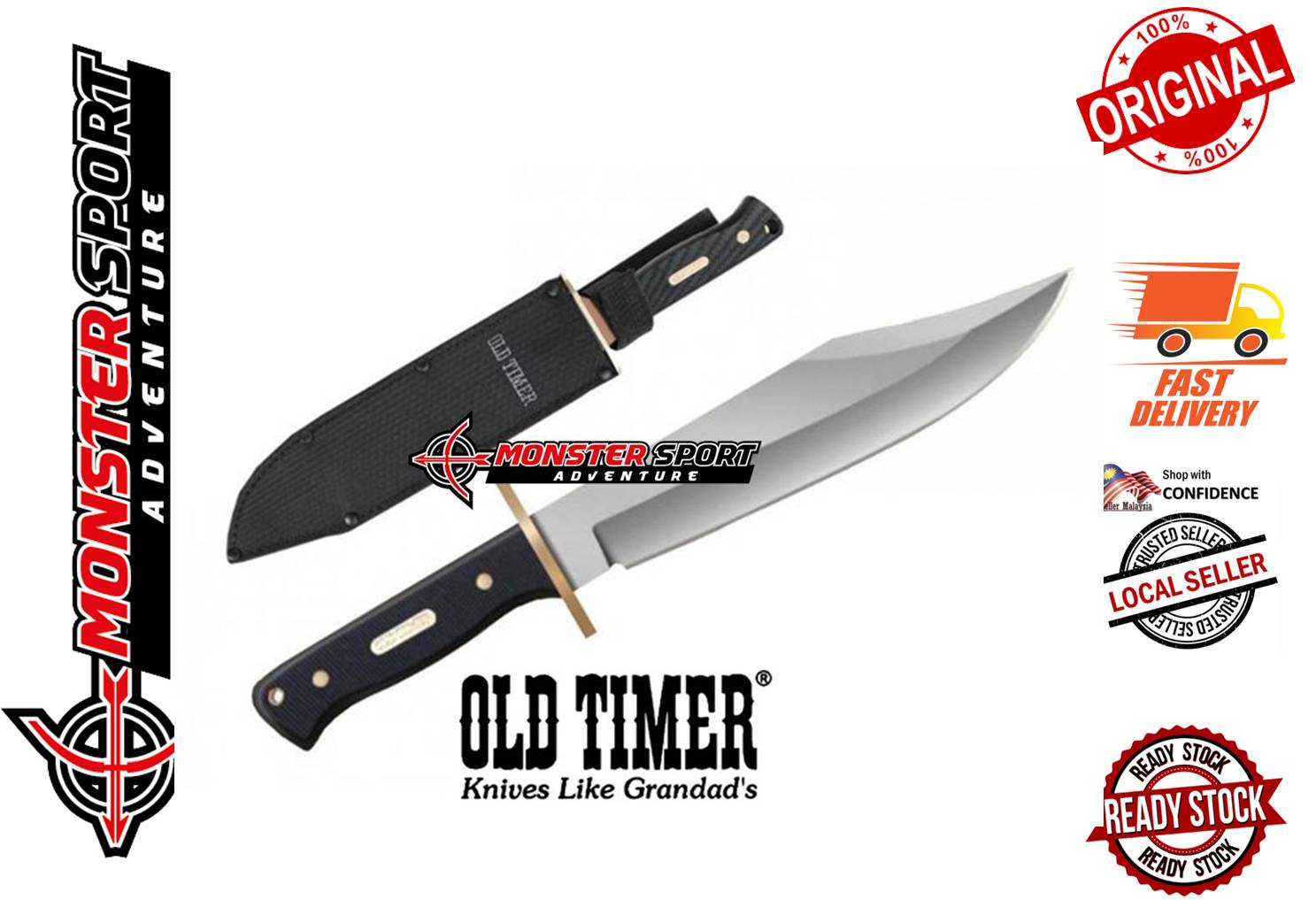 Schrade Old Timer Bowie Fixed Blade Knife SCHP1105594